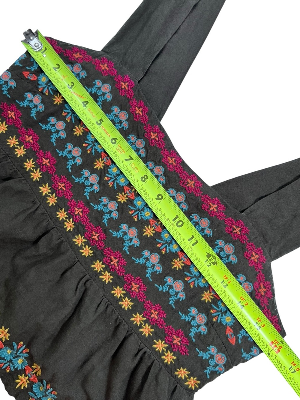 NATURAL LIFE Boho Crop Tank Top with Multicolor Floral Embroidery - Picture 7 of 9